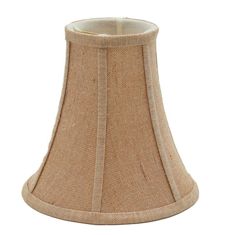 Abat-jour en toile de jute avec pince pour ampoule à fixation naturelle 4 po en haut x 8 po en bas x 8 po