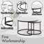Table basse, ensemble de 2 gigognes, plateau rond en marbre de 27,6 po avec structure en métal robuste, table de bout / tables d'appoint pour le salon, la chambre à coucher, le balcon, la cour (blanc)-114683066