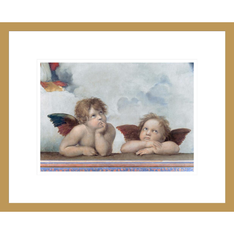 Putti de la Madone Sixtine par Raphael, 13.55" H x 16.75" W