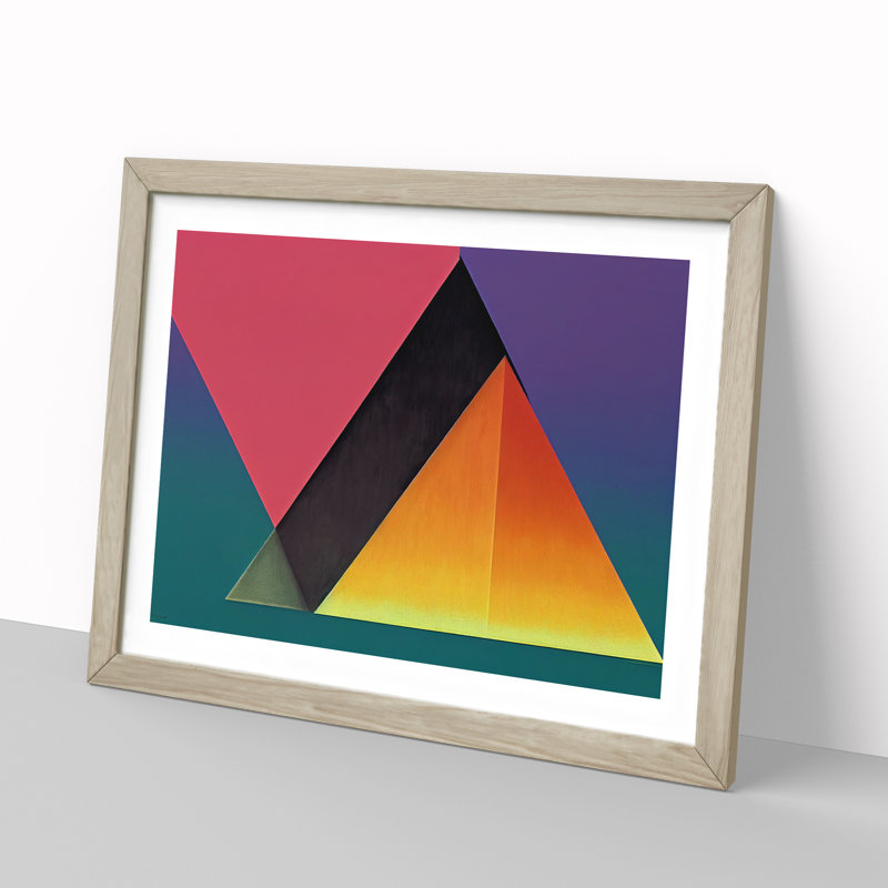 Geometric Pyramids Vol.2 Abstract - Single Picture Frame Print, Oak Framed, 46cm H x 64cm W x 2cm D