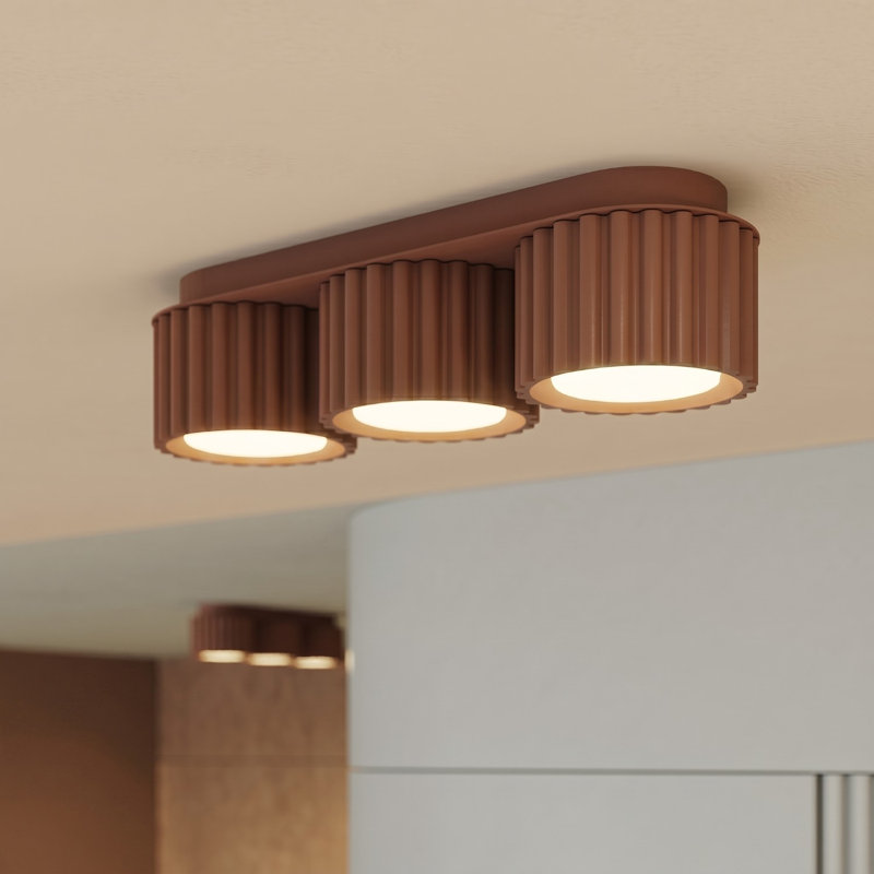 Aura Aluminium Flush Mount, Mocca, 32,5x10x8 cm, 3 Lights