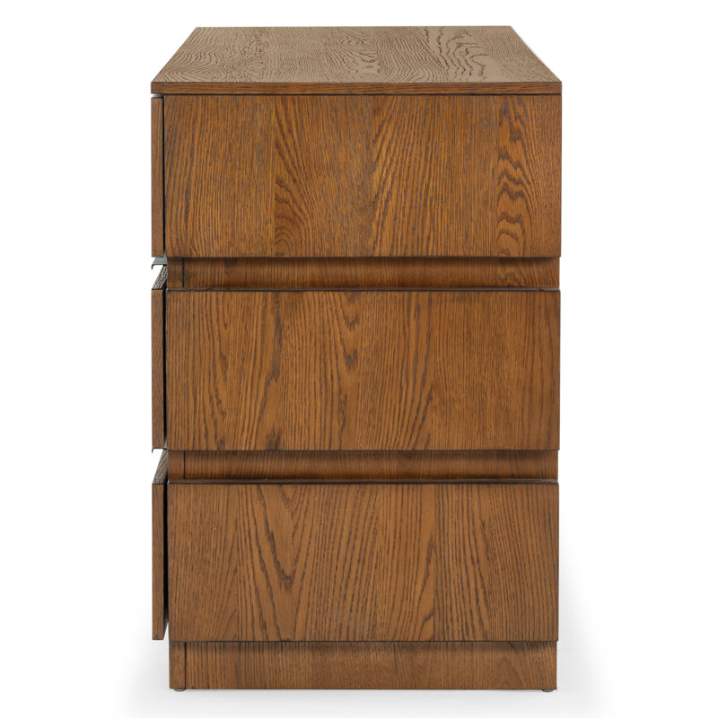 Titus 6 Drawer Stacked Dresser, Medium Oak