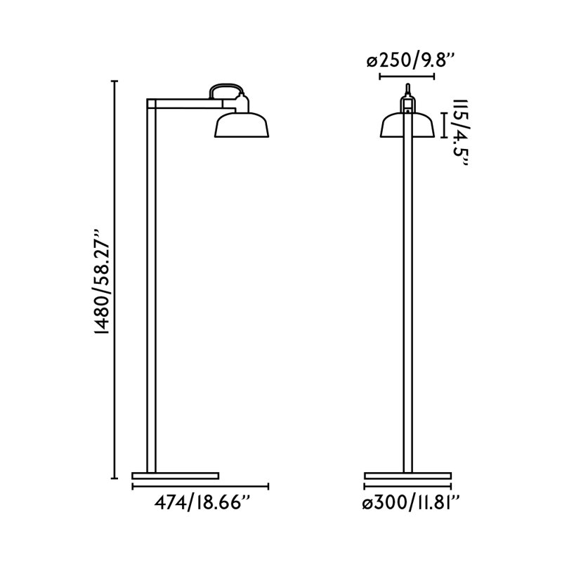 Tatawin Floor Lamp, Gloss Black
