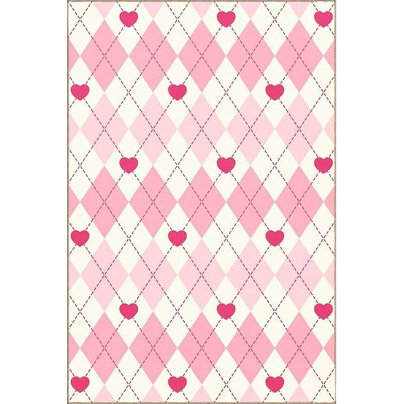 Tapis décoratif lavable à la machine rose, Tapis de couloir 2 pi 6 po x 6 pi 7 po inclus