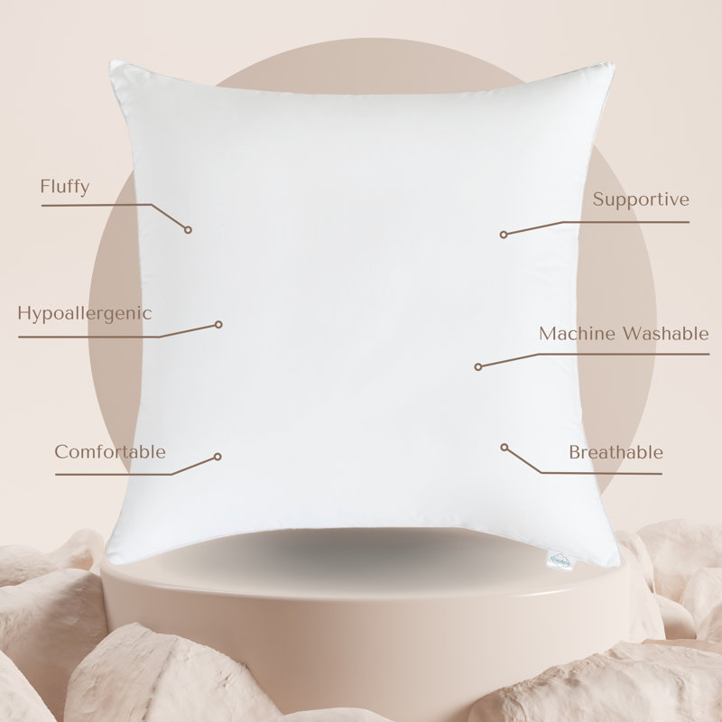 White Cotton Down Alternative Throw Pillow Insert 13"x21"
