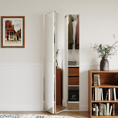 Portes de placard à miroir double 30 po x 81 po avec quincaillerie d'installation