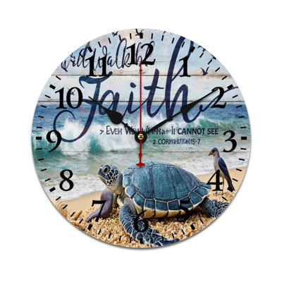 Teal Blue Coastal Turtle Wall Decor, 12 X 12 Inch, For Bedroom & Beach House Decor