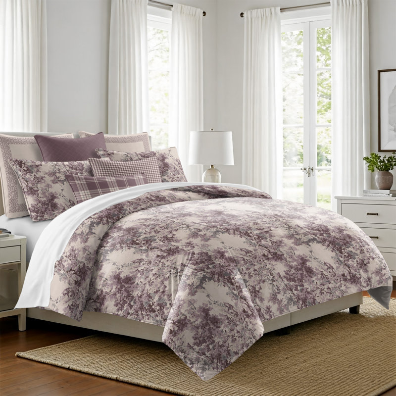 Dolce  Wisteria Cotton Duvet Cover Set  8 Piece, Twin Duvet Cover + 7 Additional Pieces