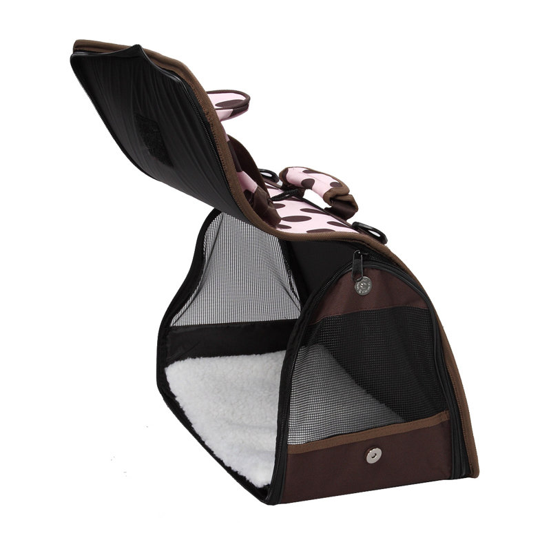 Large Pink and Brown Airline Approved Pet Carrier