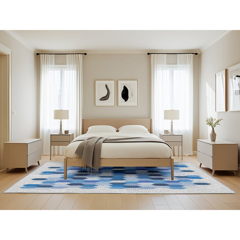 Geometric Indoor Rug, Rectangle 5' x 8'
