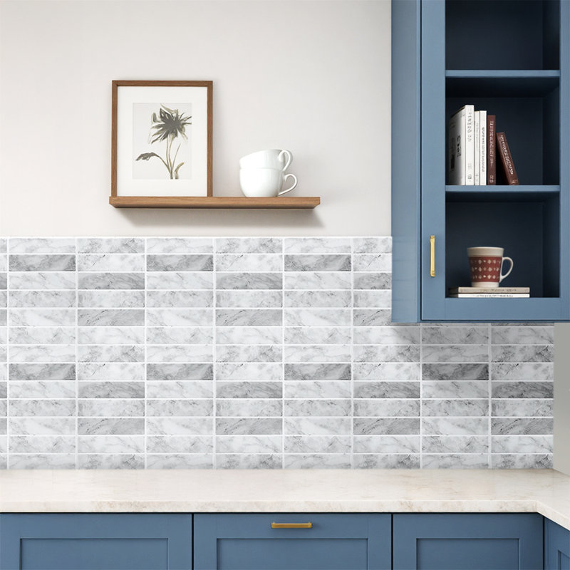 10Pcs Self-Adhesive Wall Tile Stickers, Grey