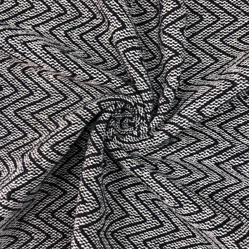 Couverture en coton, Grand, Chevron noir
