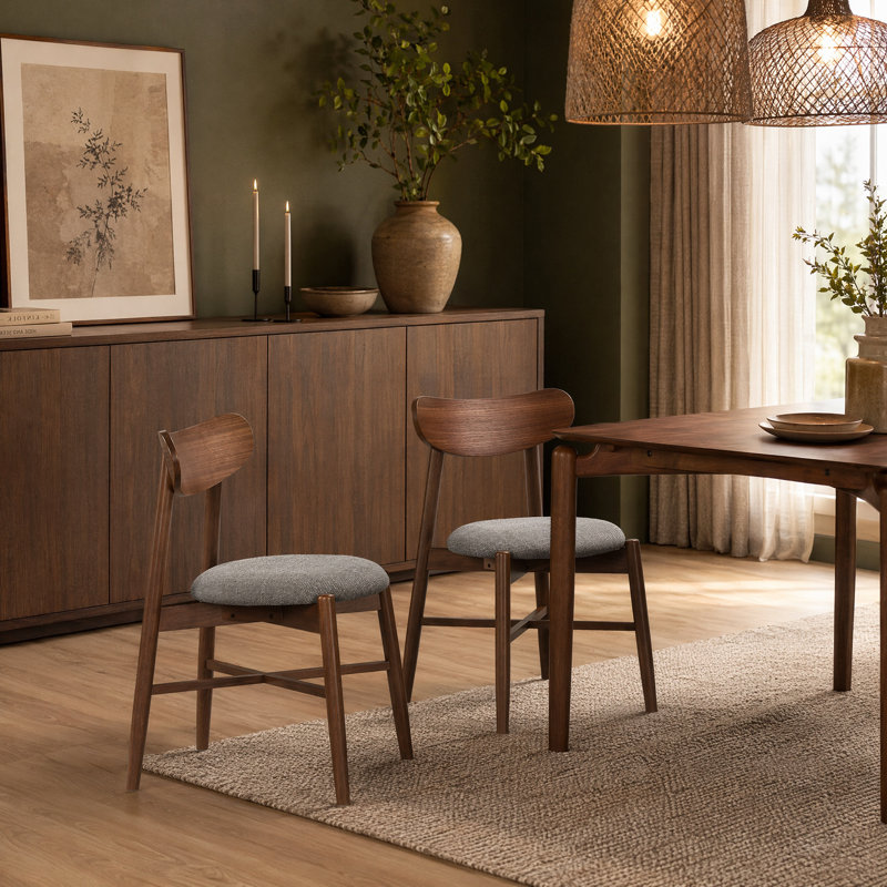 Solid Wood Base Dining Table, Walnut