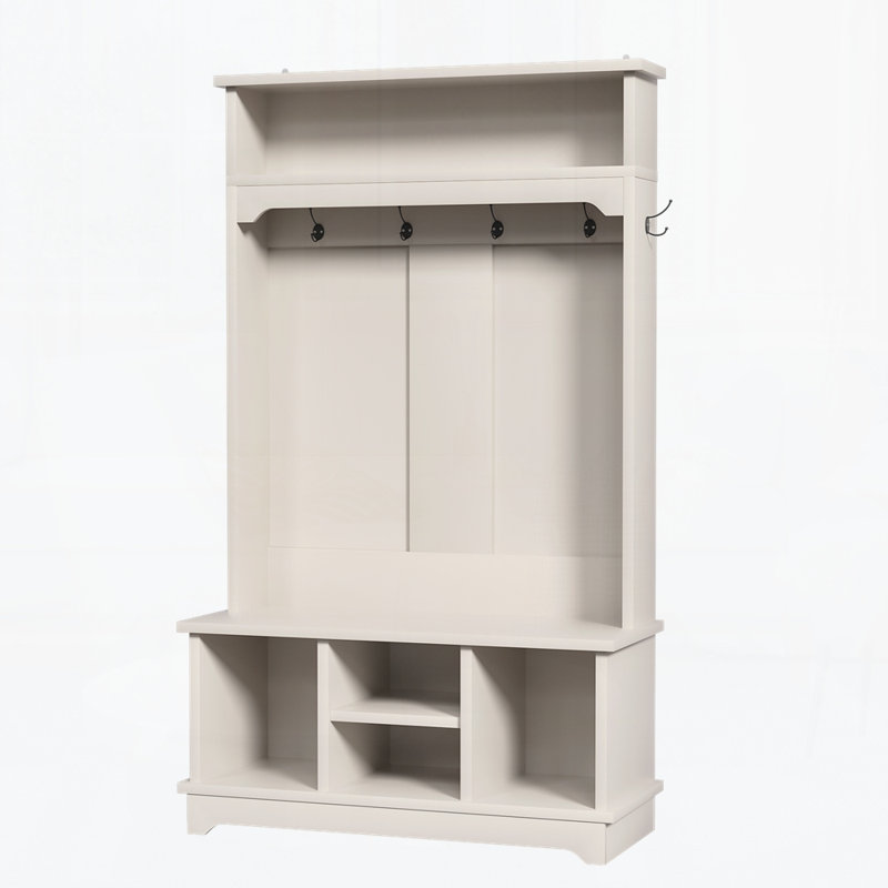 Portemanteau avec rangement pour chaussures, portemanteau avec banc à chaussures, 4 casiers à chaussures, rangement à 1 niveau, banc d'entrée 3 en 1 pour vestibule, chambre à coucher, salon