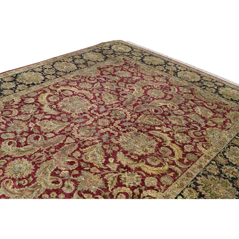 Tapis rouge / brun tissé à la main