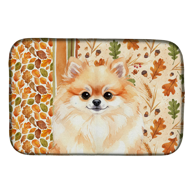 Pomeranian Heirloom Fall Dish Drying Mat