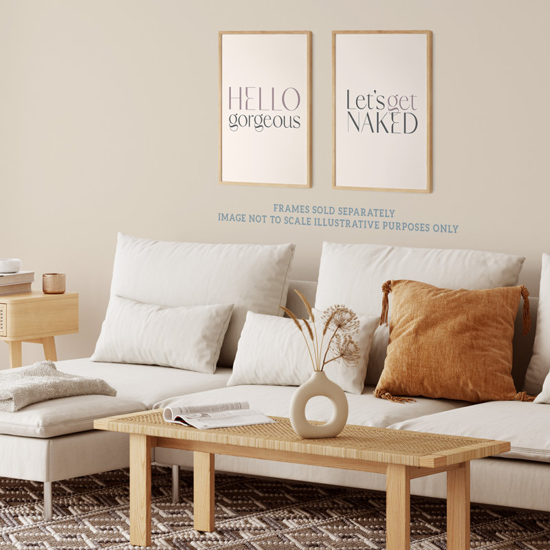 Bedroom Art Hello Gorgeous Let's Get Naked 2 Piece Wall Art, 40.5cm H x 30.5cm W x 0.3cm D