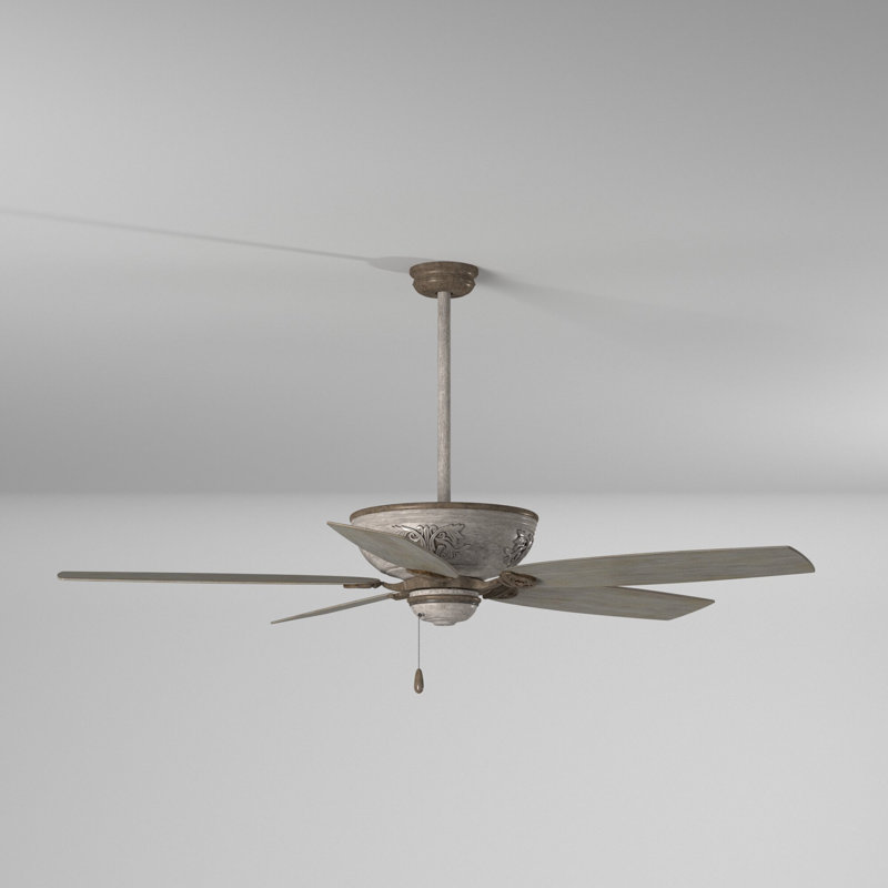 54" Classica 5 - Blade Standard Ceiling Fan with Pull Chain, Driftwood