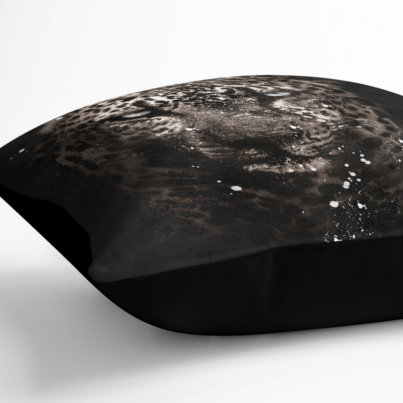 Square Cushion, Black, 55cm H x 55cm W x 20cm D