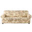 Housse de canapé imprimée pour canapé 3 places, housse extensible haute densité, housse de canapé 4 pièces avec trois housses de coussin séparées (motif fleurs épanouies).