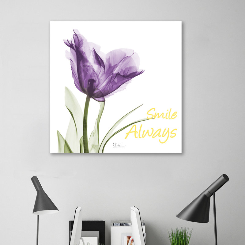 Smile Always Tulip - Wrapped Canvas Print, 76cm H x 76cm W