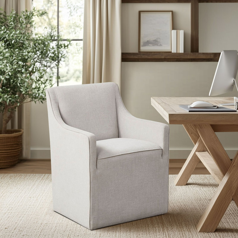 Chaise avec accoudoirs Charlotte Shonna, Gris clair