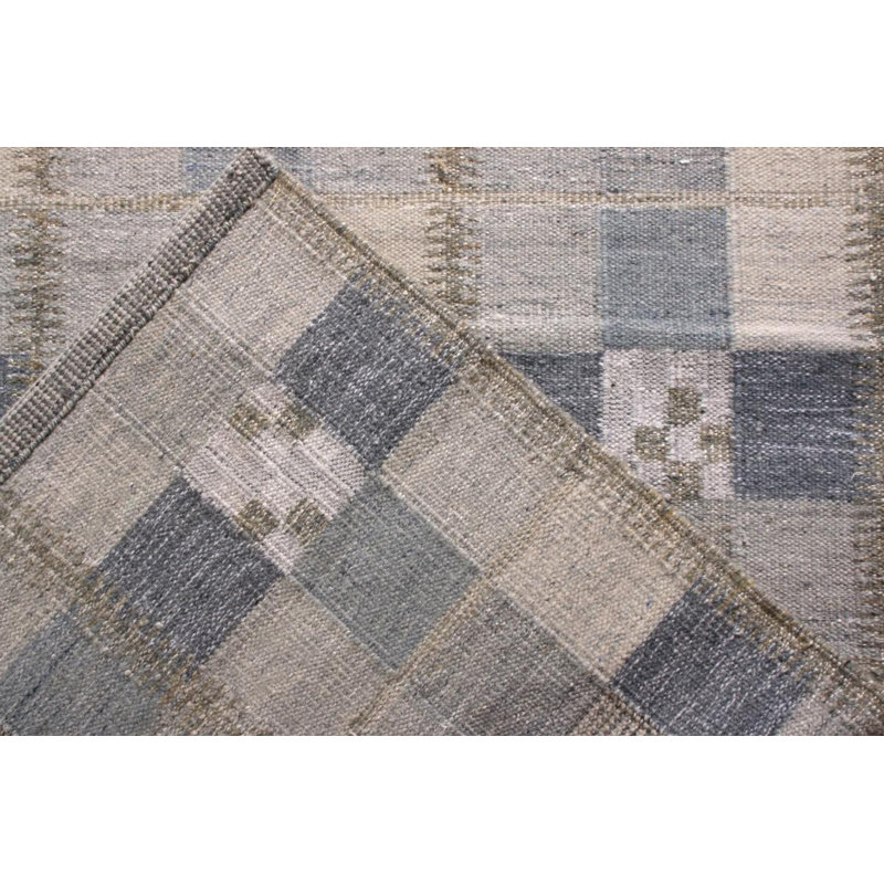 Scandinavian Wool Striped Area Rug, Rectangle 10' x 14'