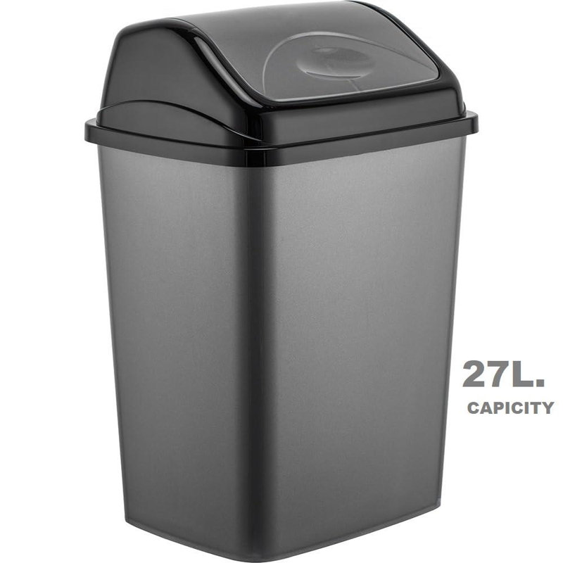 Annessia Plastic Swing Top Recycling Bin Removable Swing Lid Garbage Rubbish Trash Can (50 Litre), 27