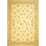 Hand-Knotted High-Quality Beige and Gold Area Rug