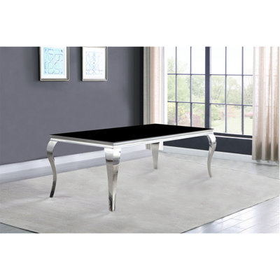 Table de salle à manger avec ceinture noire et miroir