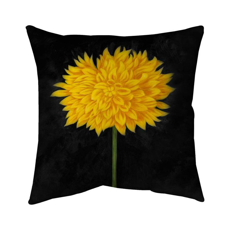 Yellow chrysanthemum - 26"x26" Throw pillow - Poly twill - Print on demand