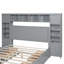 Lit Queen exceptionnelle avec armoire intégrée, tablette et douille - gris captivant-1738079505