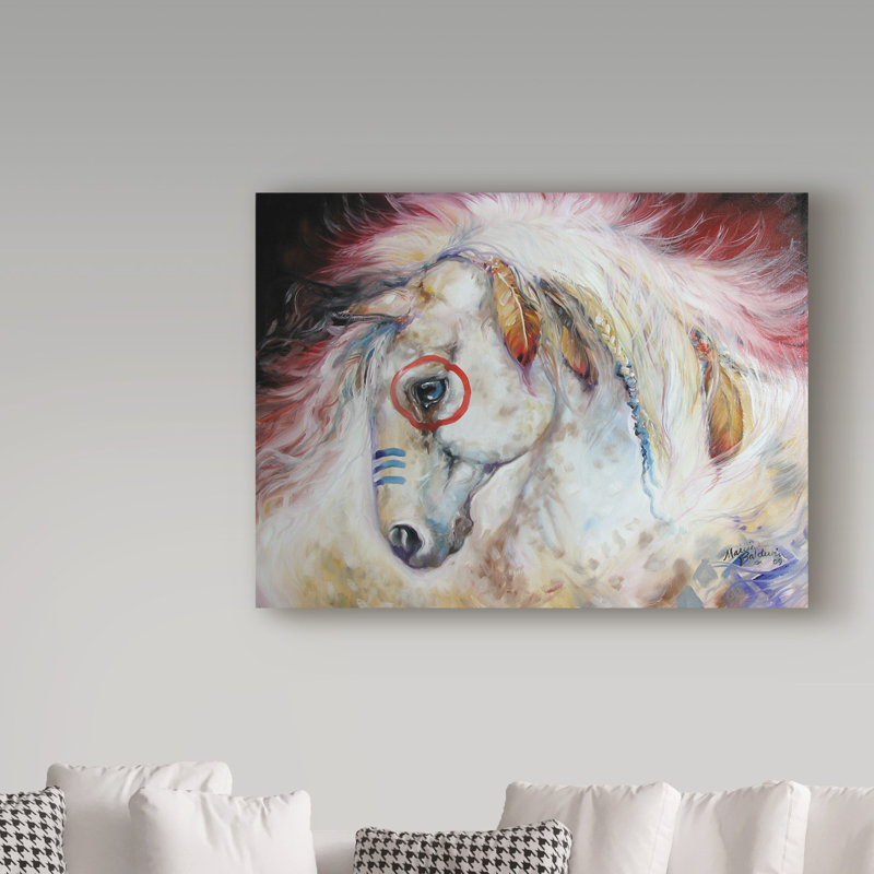 Duniya «Apache The War Pony», reproduction de peinture acrylique sur toile tendue, H 18 po x l 24 po x P 2 po