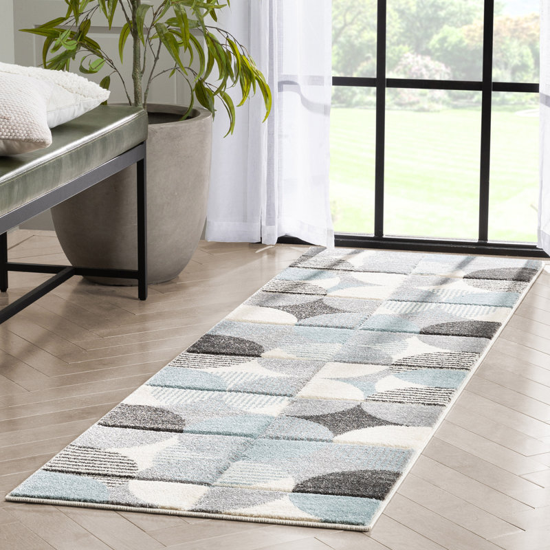 Astrid Geometric Synthetic Area Rug, Runner 67 x 220 cm