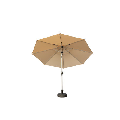 Parasol de patio 10 pi - Stabilité accrue beige côtelé thermolaqué