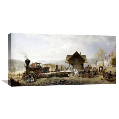 'Railroad Arriving, Stratford, Ct.' by Edward Lamson Henry Painting Print on Wrapped Canvas
