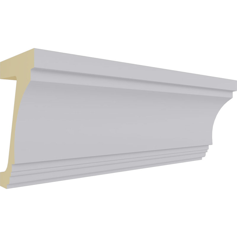 Factory Primed White Polyurethane Crown Moulding, 9 5/8"H x 6 1/8"P x 12"L