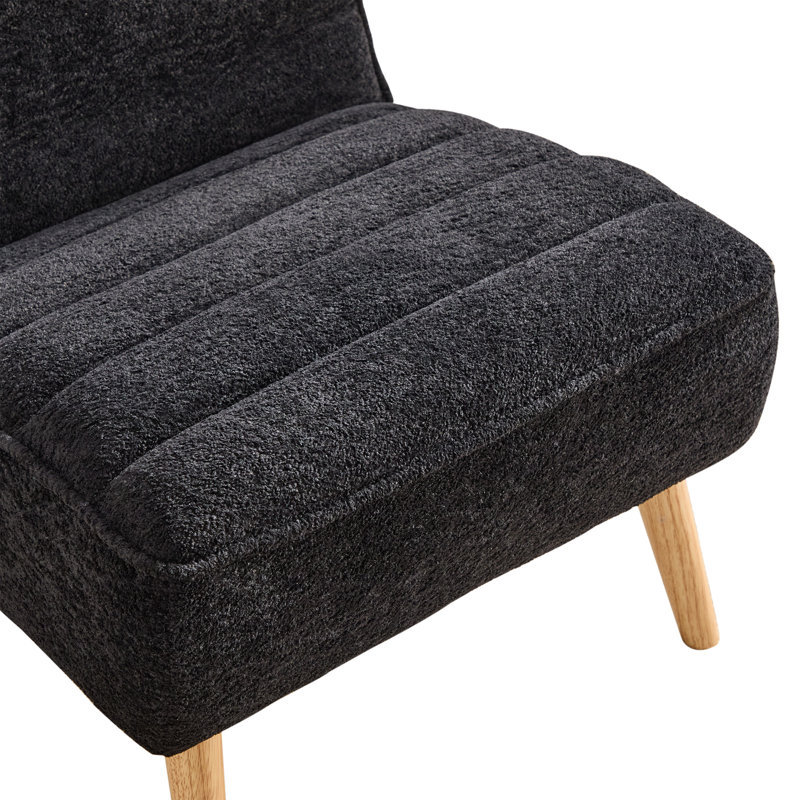 Fauteuil rembourré moderne de 24,4 po de largeur, Noir