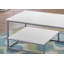 Ensemble de table, ensemble de 3 pièces, café, bout, côté, décor, salon, stratifié blanc, métal gris, contemporain, moderne-121049971-121049969