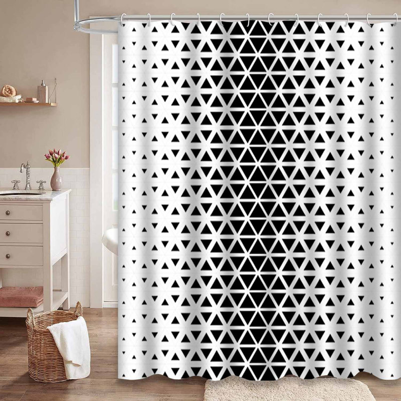 Rideau de douche imperméable à motif abstrait en demi-teinte avec 12 crochets, L 72 po x l 72 po