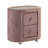 Pink Upholstered 2-Drawer Nightstand