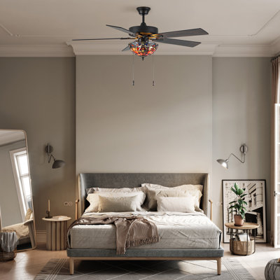 Ventilateur de plafond 52 po en bronze huilé avec télécommande Magna Carta