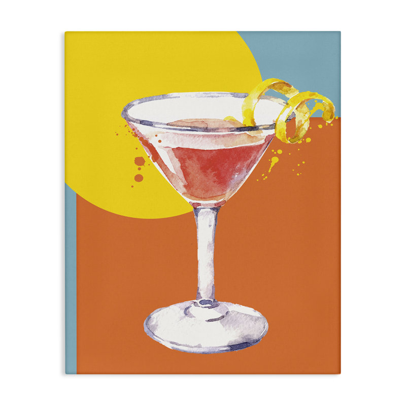 Art moderne sur toile Modern Cocktail Lemon Peel par Susan Jill, H 20 po x l 16 po