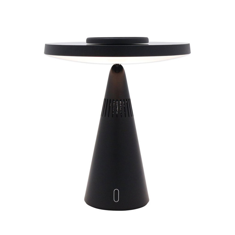 Miroir de maquillage lumineux avec bande lumineuse DEL Luna, miroir de maquillage avec miroir grossissant 5X, Noir