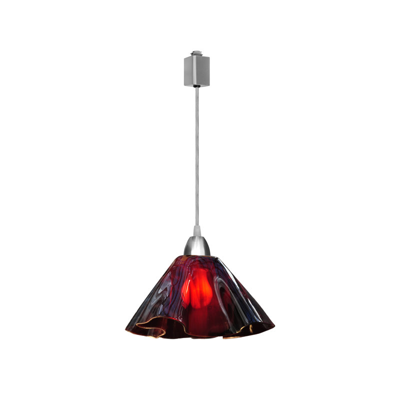 Luminaire suspendu Dale, Grand, Nickel, Prune mauve