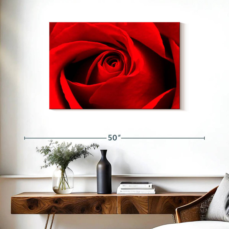 Harnek, gros plan d'une rose rouge, H 24 po x l 36 po