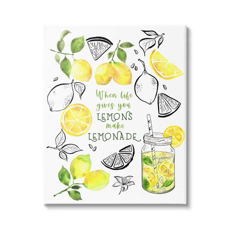 «Make Lemonade Kitchen Expression on Canvas» par By the Lakeside, H 30 po x l 24 po x P 1,5 po