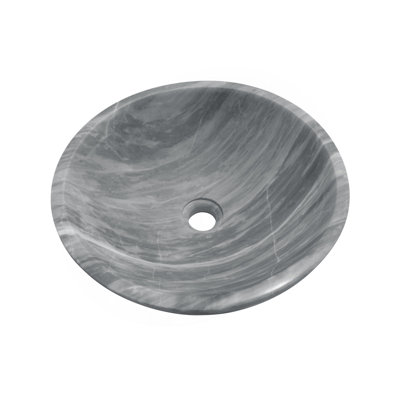 Lavabo de salle de bain en marbre naturel de Carrare gris, surface semi-polie, pierre naturelle, marbre véritable, marbre véritable