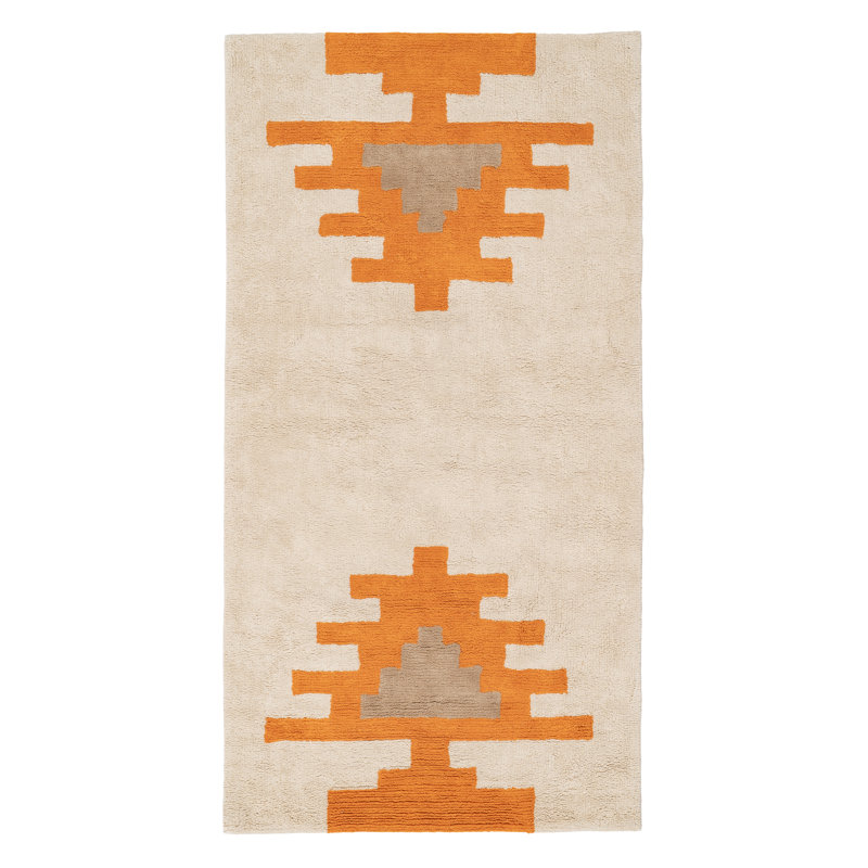 Izanami Cotton Orange/Peach Rug, Rectangle 90 x 175cm