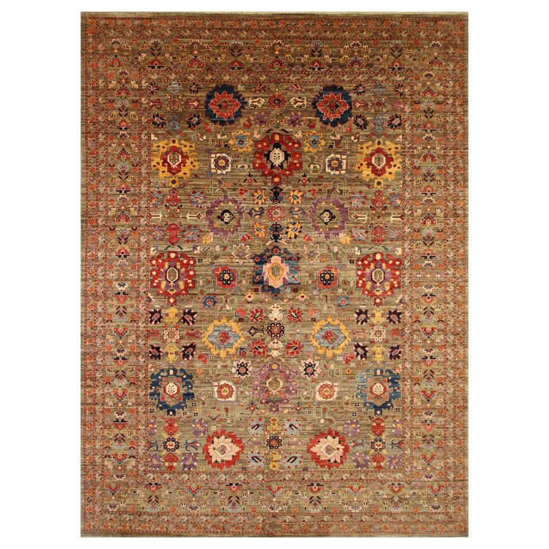Tapis brun de haute qualité noué à la main